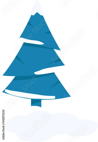Obraz blue christmas tree with snow cover