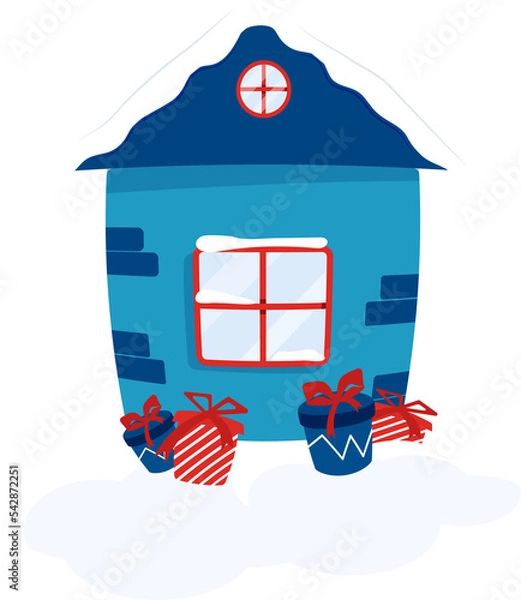Obraz christmas house with gifts