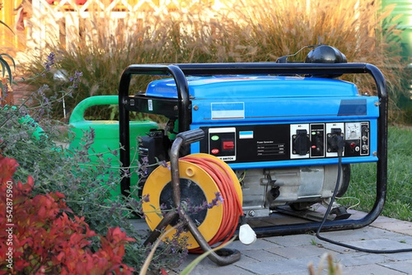 Obraz power generator standing in the garden.