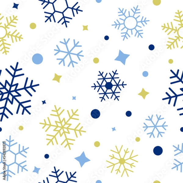 Obraz snowflake seamless pattern design perfect for gift wrap and etc. pattern for gift. snow pattern. cute pattern. white theme pattern. winter seasone. New year.