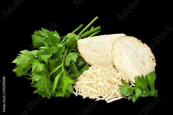 Obraz Hardened celery root on black