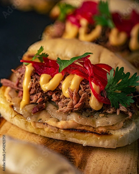 Obraz Sandwich de carne con salsa