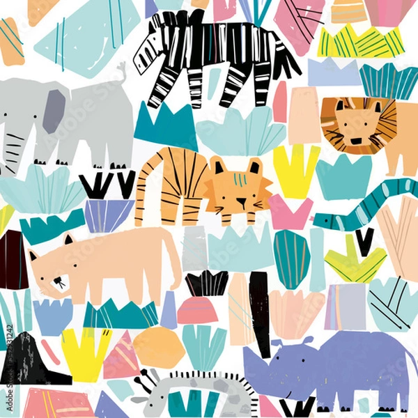 Obraz Animals. Suitable for children's products, books, covers