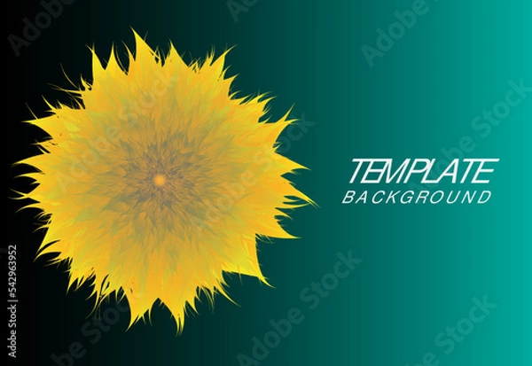 Obraz sunflower on a green template background