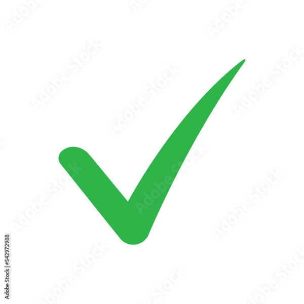 Fototapeta Green check mark icon. Green tick symbol. Vector check icon. Vector illustration