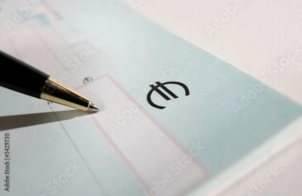 Obraz Carnet de Chèque et stylo..