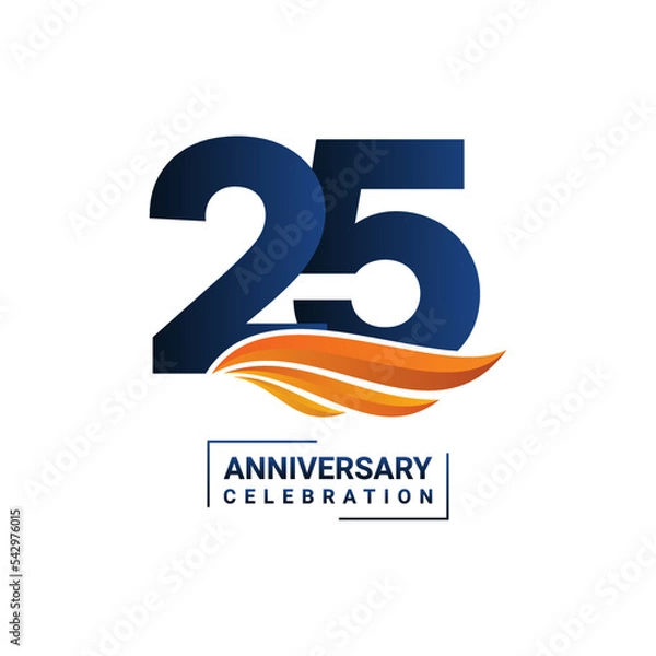 Fototapeta 25th Anniversary Logo Perfect logo design for anniversary celebration events Vector illustration .EPS 10