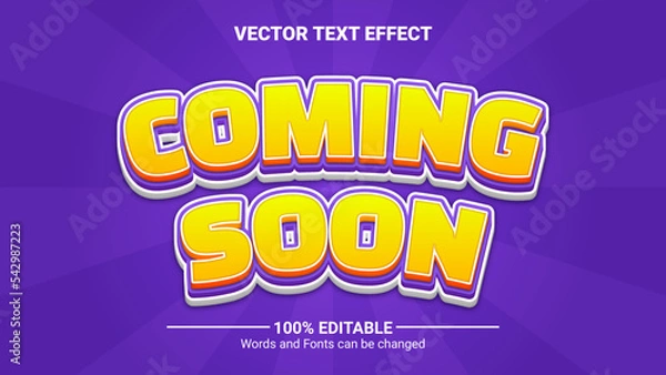 Fototapeta 3d coming soon editable text effect