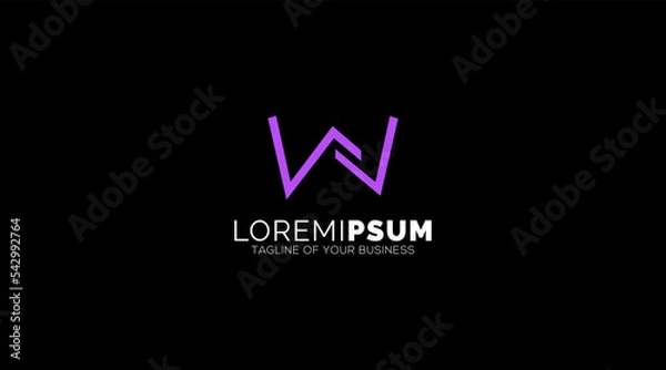 Fototapeta Modern Monogram W Letter logo Design Vector Illustration