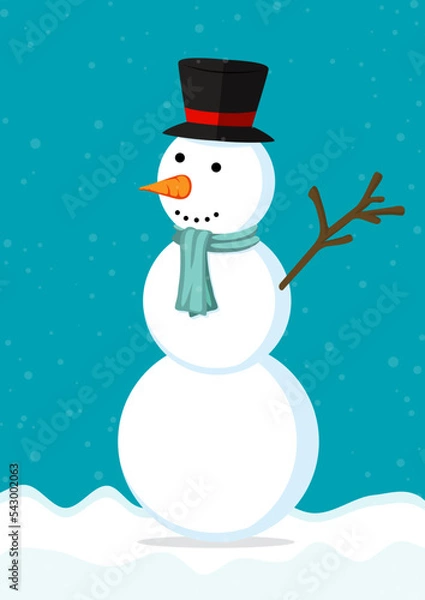 Fototapeta Snowman Vector Character Cartoon