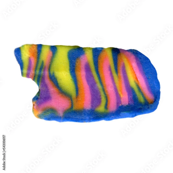 Obraz isolated plasticine stripes colorful element made of plasticine or clue