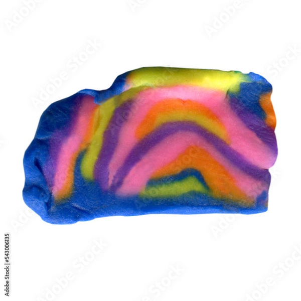Obraz isolated plasticine stripes colorful element made of plasticine or clue