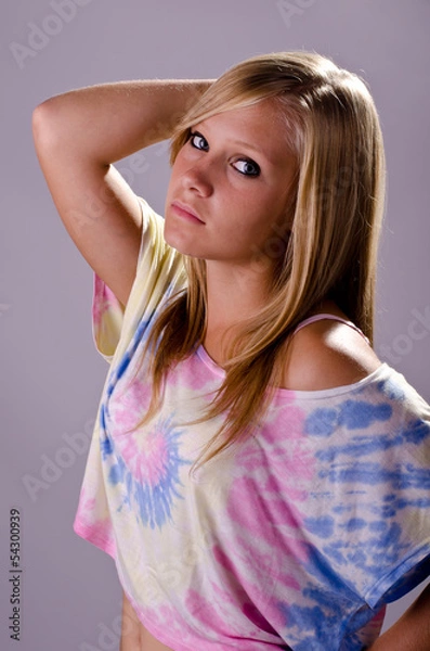 Fototapeta Young blonde model posing - classic