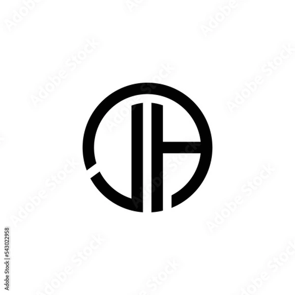 Fototapeta JH letter mark round logo design