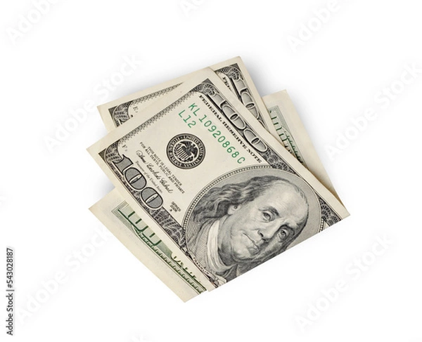 Obraz One hundred dollar bills isolated