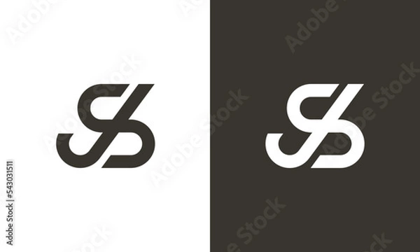 Obraz JS, SJ initial letters monogram letter mark logo icon