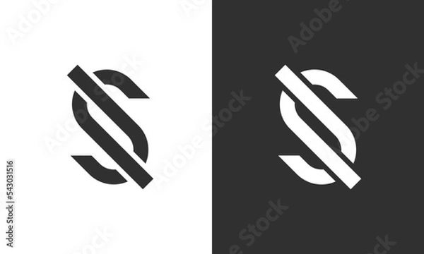 Obraz JS, SJ initial letters monogram letter mark logo icon