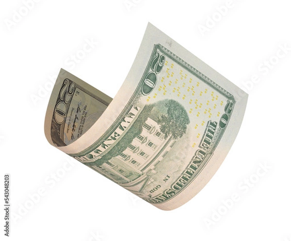 Obraz flying twenty dollars bill isolated