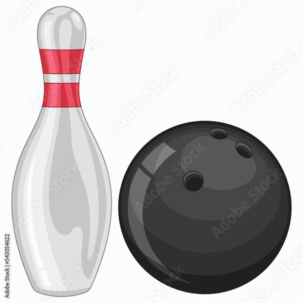 Fototapeta Bowling ball vector illustration.