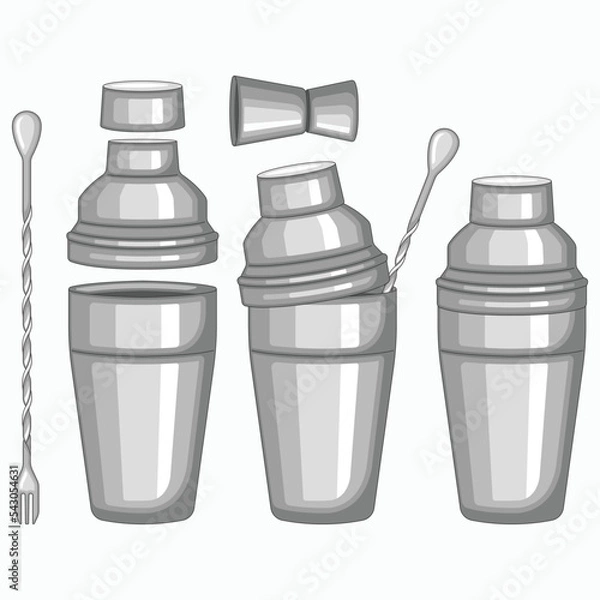 Fototapeta bartender tools set vector illustration.