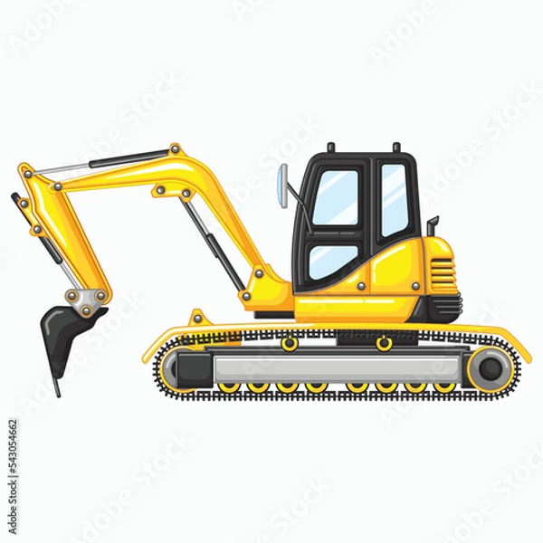 Obraz backhoe excavator vector illustration.