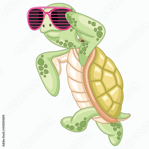 Obraz Vector Turtle cartoon illustration.