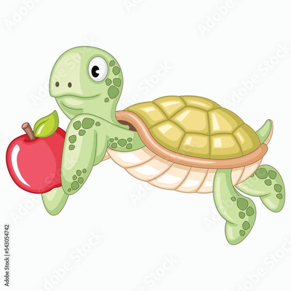 Fototapeta Vector Turtle cartoon illustration.