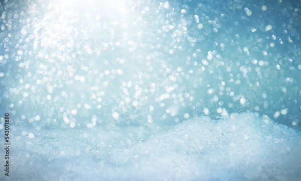Obraz Defocus light winter background with snow