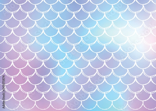 Fototapeta Holographic mermaid background with gradient scales.