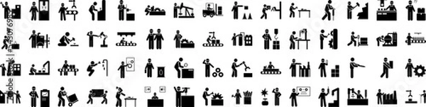 Obraz Manufacturing icons collection vector illustration design