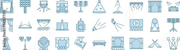 Obraz Spotlight stage icons collection vector illustration design