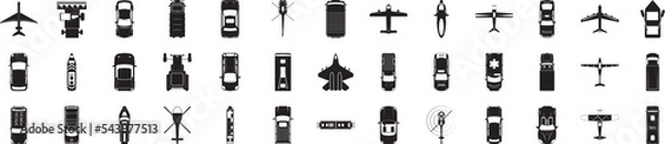 Obraz Transport view from above icons collection vector illustration design