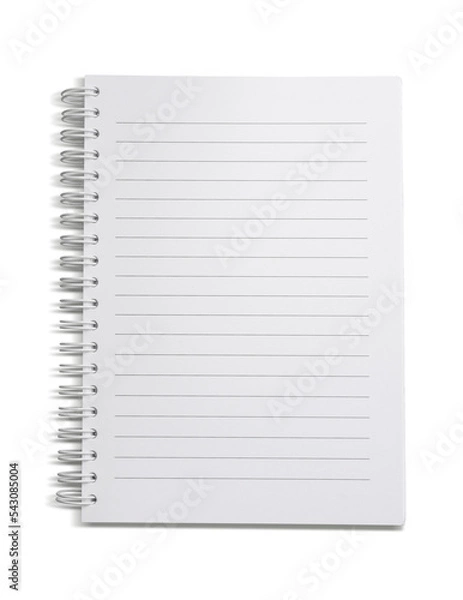 Fototapeta Open blank page notebook isolated
