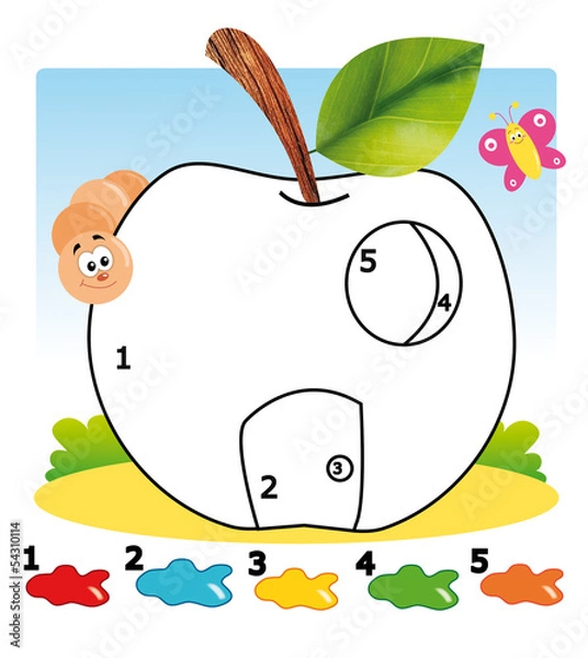 Obraz gioco, colora la mela
