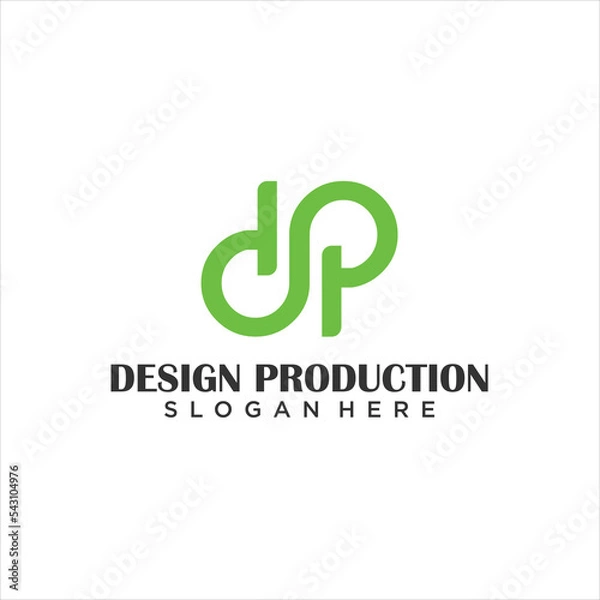 Fototapeta DP logo design. Vector illustration.
