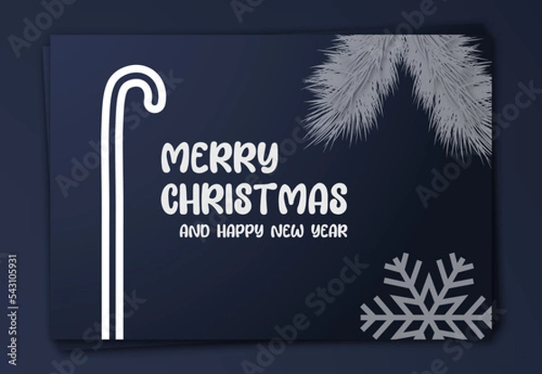 Obraz Christmas and new year greeting card design with christmas elements