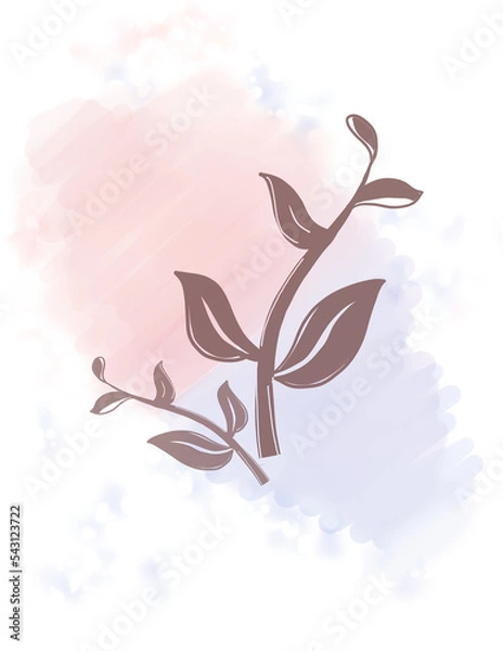 Fototapeta Abstract  Watercolor loral clipart with no background for Wall art or Card