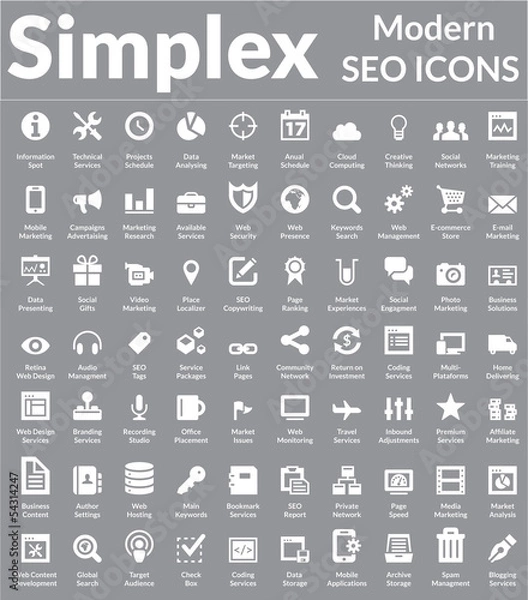 Obraz Simplex - Modern SEO Icons (Light Version)