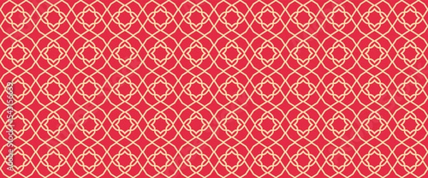 Obraz Seamless pattern  with decorative elements on a red background, vector image