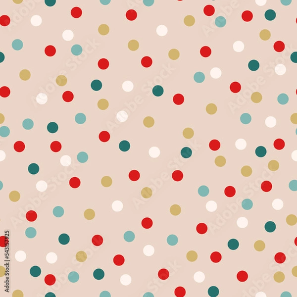 Obraz Retro Groovy Christmas festive winter holidays seamless pattern digital paper repeating background for wrapping paper, stationery, fabric,wallpaper