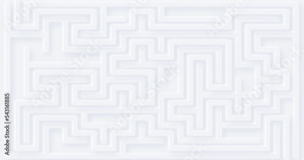 Obraz White silver geometric universal background for business presentation. Abstract elegant seamless pattern. Minimalist empty maze BG. Halftone monochrome cover. Modern digital minimal embossed sale page