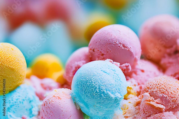 Fototapeta Delicious Christmas ice cream in assortment in various colors. Sweet holiday candies. Colorful Sweets on an abstract background
