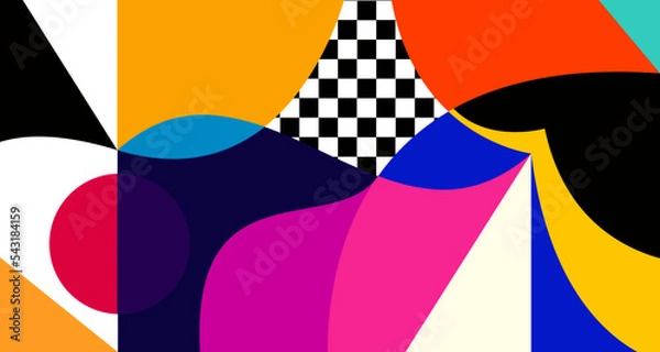 Fototapeta Abstract liquid shape. Fluid geometric design. Isolated gradient waves with geometric lines, dots, batik Indonesia pattern. Vector illustration.
