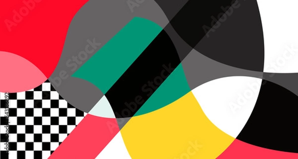 Fototapeta Abstract liquid shape. Fluid geometric design. Isolated gradient waves with geometric lines, dots, batik Indonesia pattern. Vector illustration.