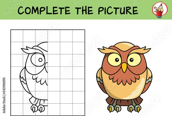 Fototapeta Complete the picture of owl