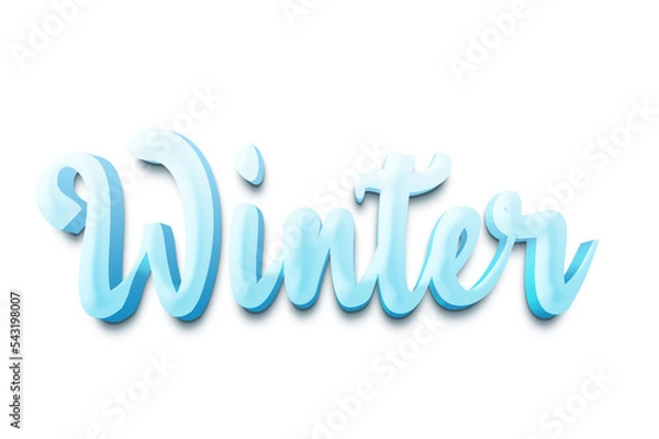 Obraz 3d blue text, winter transparent png text effect