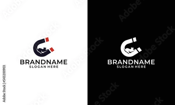 Obraz abstract magnet and cat logo inside