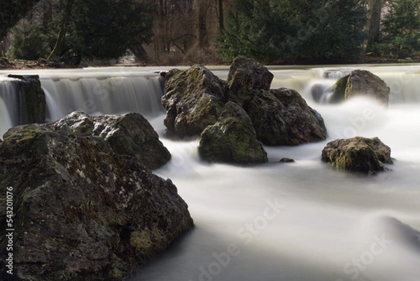 Fototapeta Waterfall and rocks
