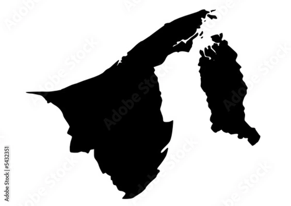 Fototapeta vector map of brunei