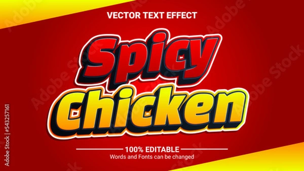 Obraz 3d spicy chicken editable text effect